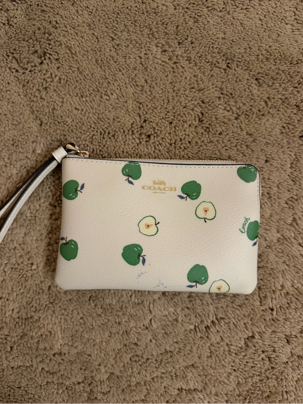 COACH green apple wristlet